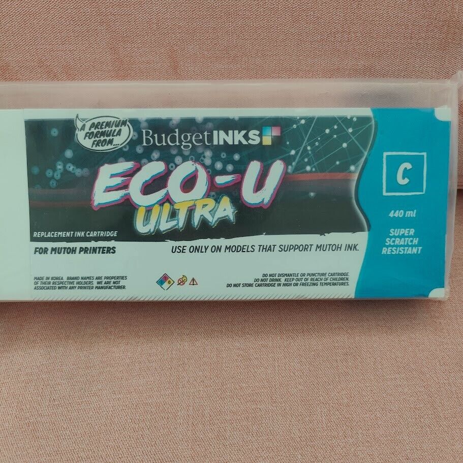 Compatible Mutoh Printer Ink | Eco-Ultra | Cyan | 440 ml