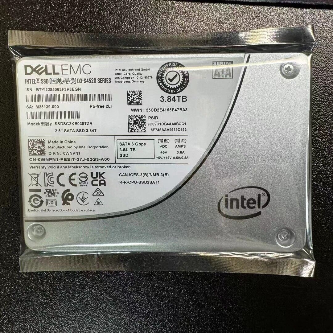 Intel S4520 3.84TB SSD Dell D3-S4520 SATA III 6Gb/s 2,5