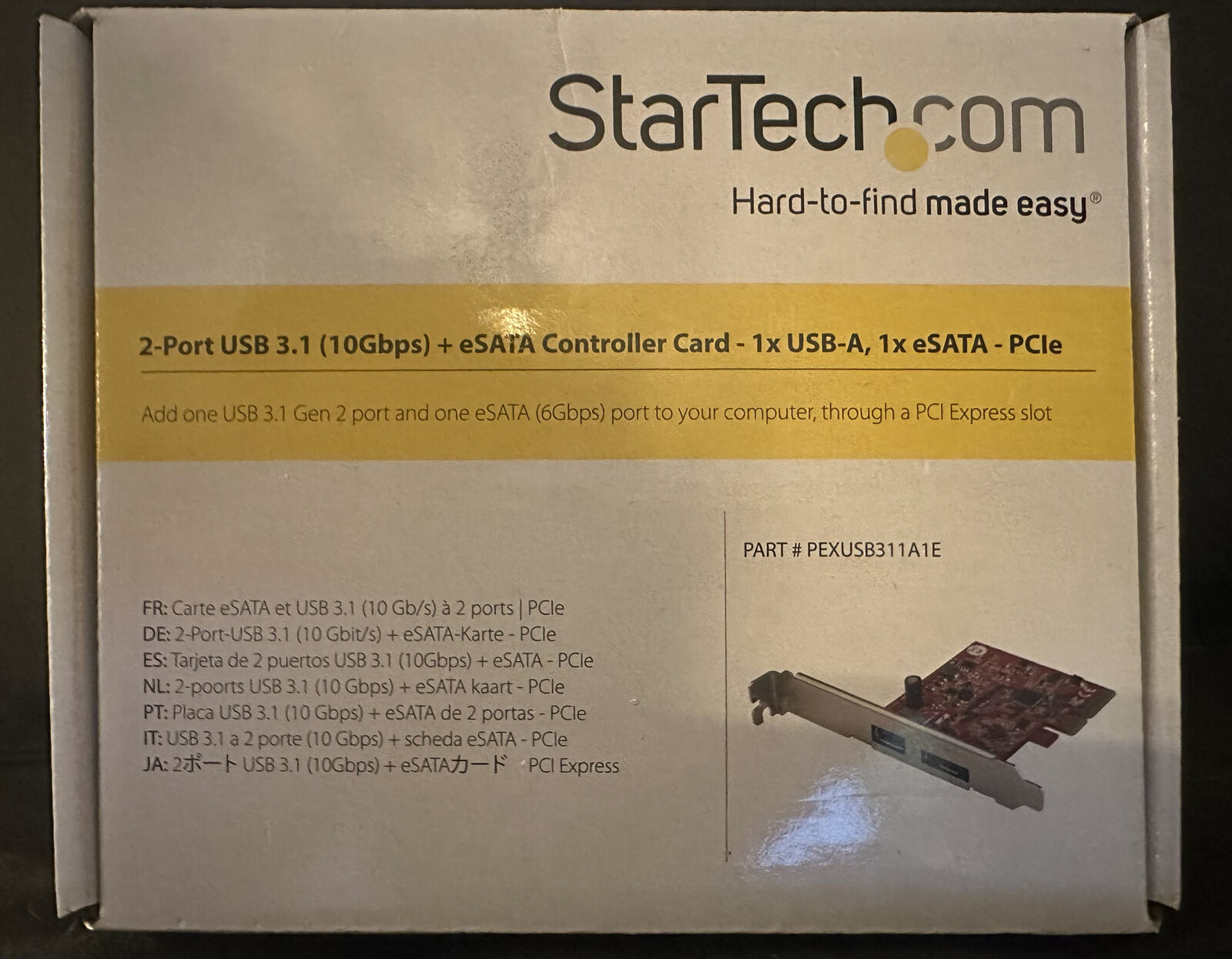 StarTech 2-Port USB 3.1 Gen 1 (10Gbps) and eSATA (6Gbps) PCIe Card - PCI
