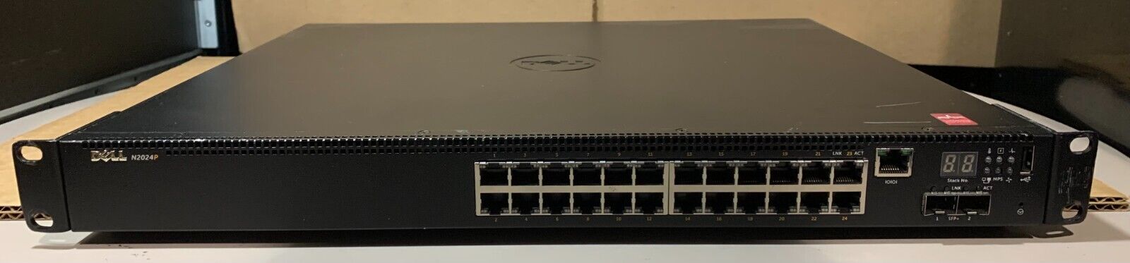 Dell N2024P 24-Port Switch w/ 2x SFP+ ports w/ Rack Ears *Tested to pwr ONLY*