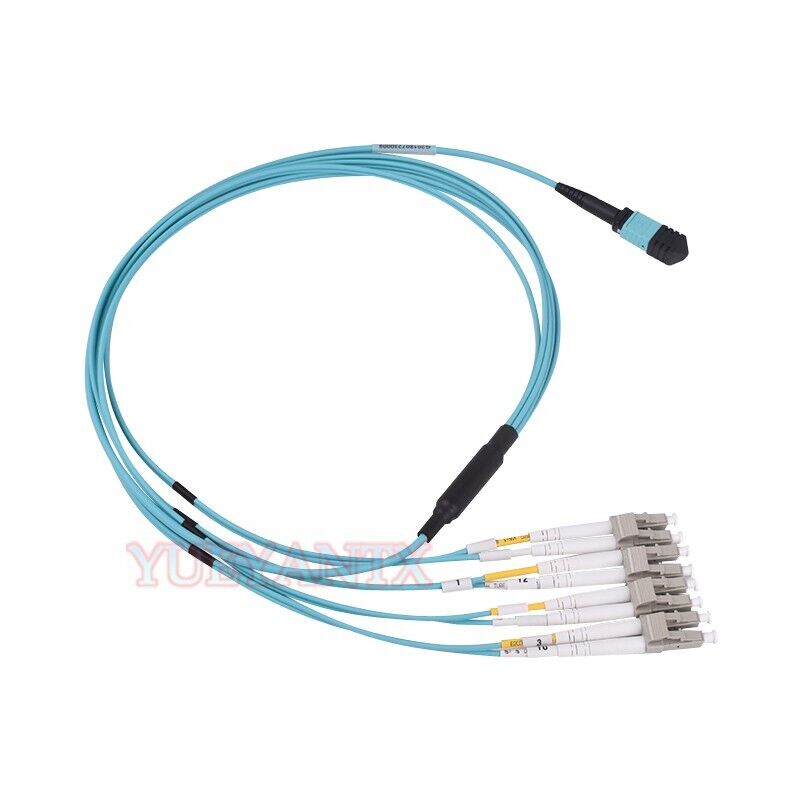 3 Meter MPO/MTP to 8XLC Type B Breakout Fiber Otpic Cable OM3 40GbE Patch Cord