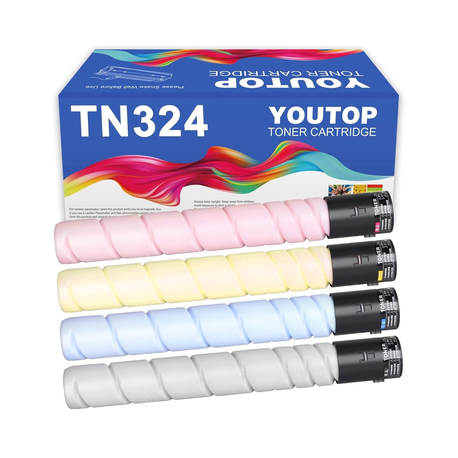 YOUTOP 4PK TN-324 TN324 Toner cartridge Compatible for Konica Minolta bizhub ...