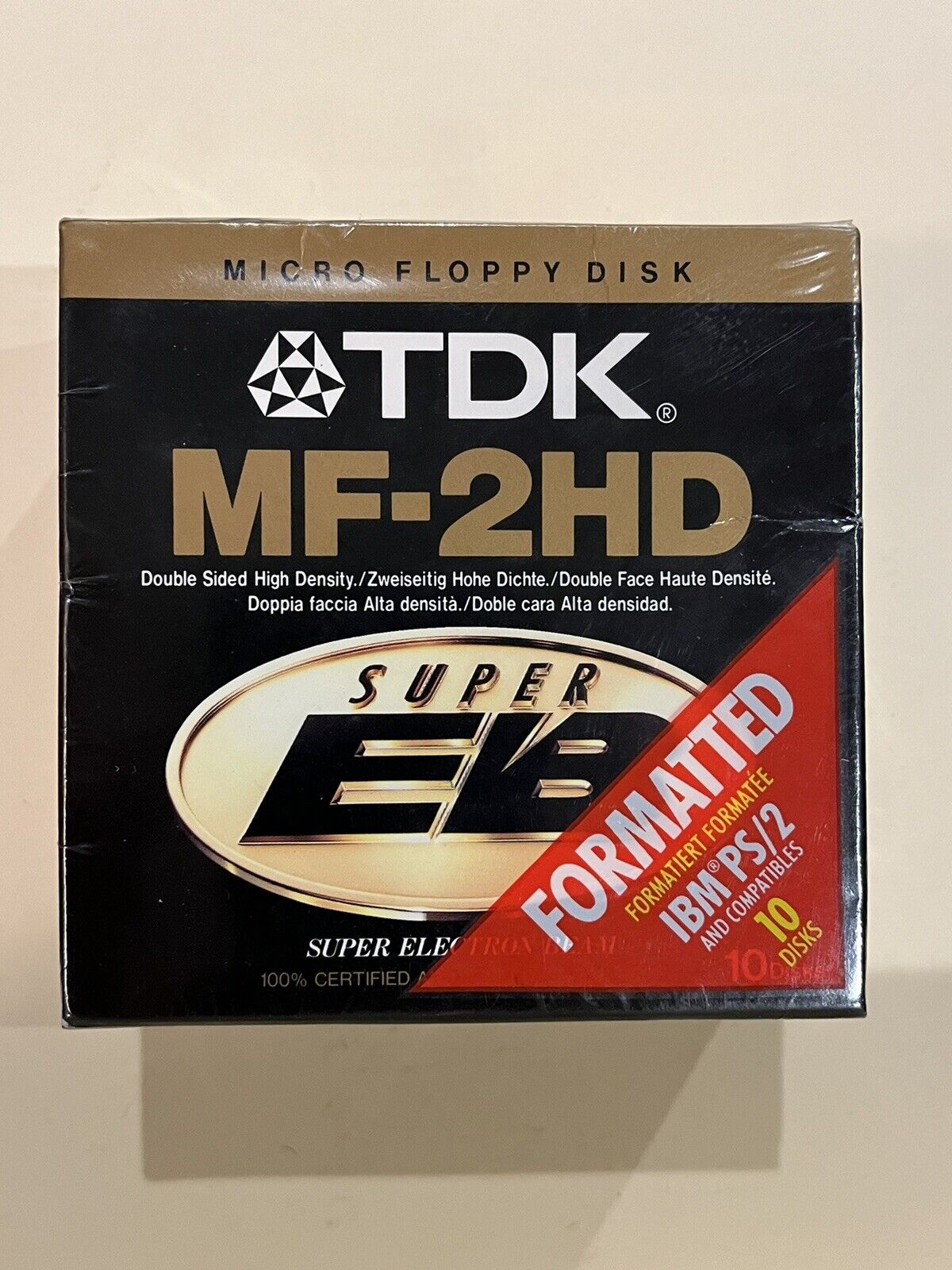 TDK MF-2HD Micro Floppy Disk Super EB 10-Pack Formatted IBM PS2 Compatibles NEW