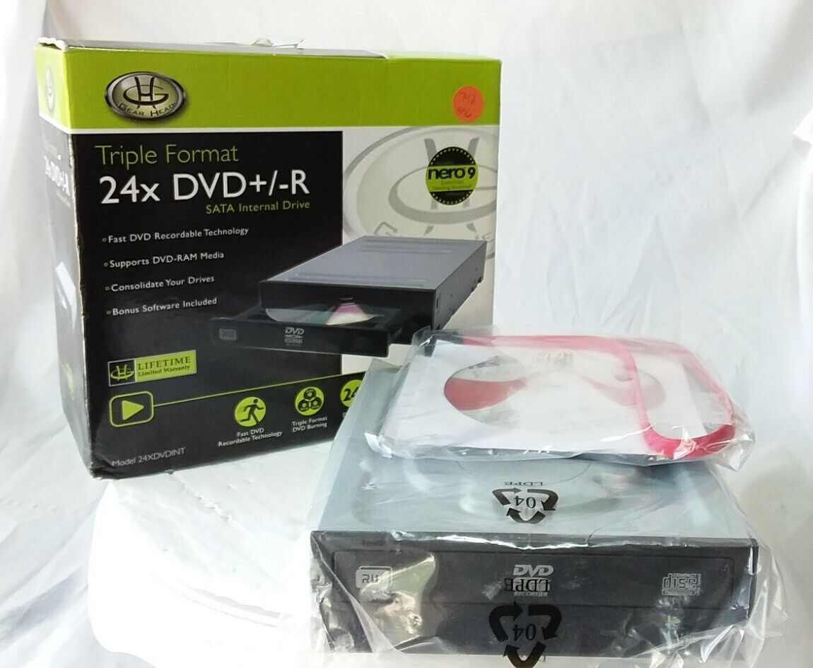 Gear Head 24XDVDINT Triple Format 24X DVD+/-R SATA Internal Drive NEW