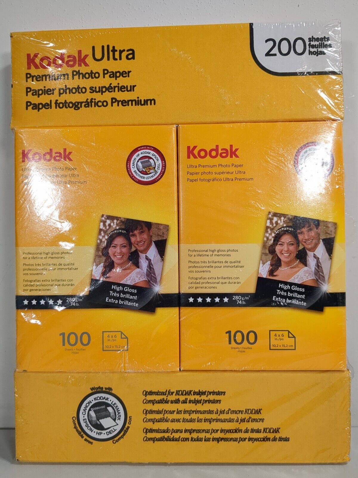 Kodak Ultra Premium Photo Paper 4 x 6 Inches High Gloss 200 Sheets Sealed