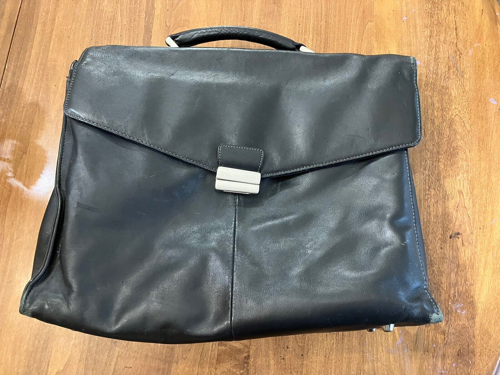 Vintage IBM Thinkpad Genuine Leather Laptop Computer Bag Case Folio Black 15”