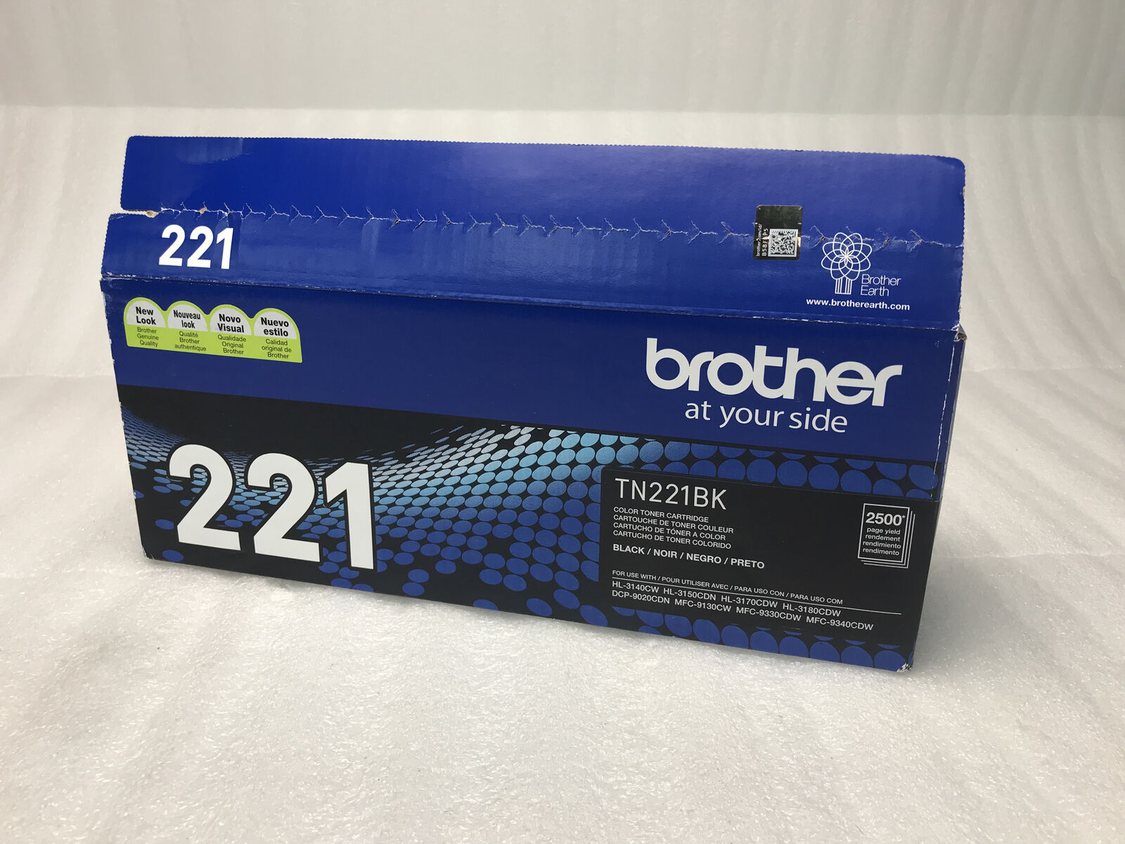 NOB Brother TN221BK Black Toner Cartridge Genuine HL3140 DCP-9020 MFC-9130cdw