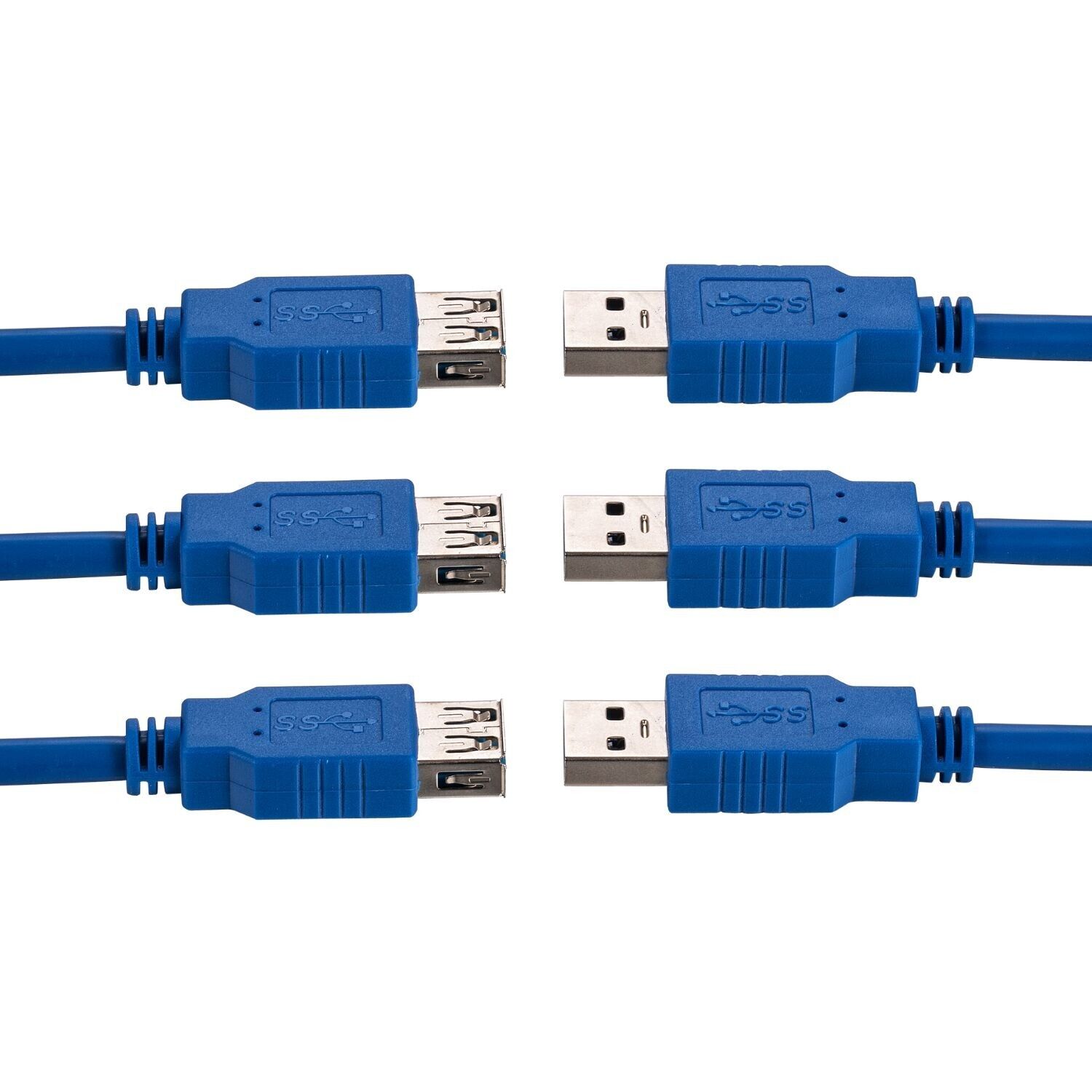 3x 6ft USB 3.0 Extension Cable Type A Male to A Female Extender HIGH SPEED Blue