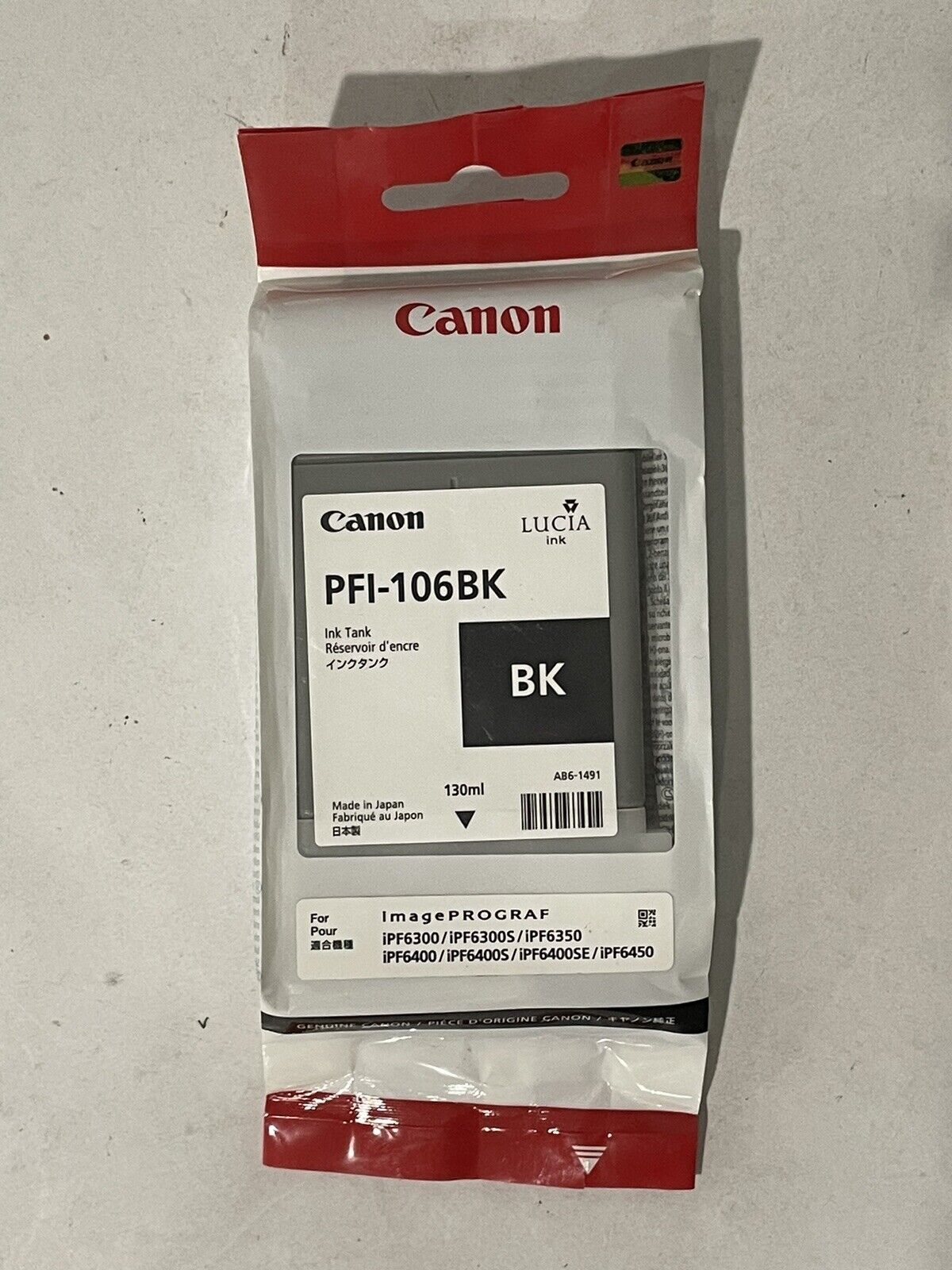 Canon PFI-106BK Black Ink Tank OEM Sealed for iPF6300 / iPF6350 NEW