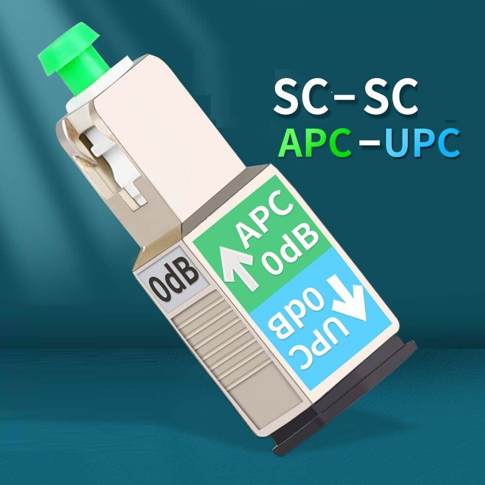 2Pcs SC/APC Male to SC/UPC Female SM Adapter Fiber Optical Coupler Converter