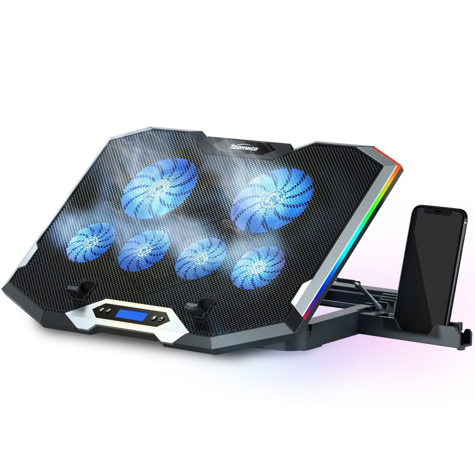 Topmate C11 RGB Laptop Cooling Pad Gaming Cooler Fans for 11-17.3\
