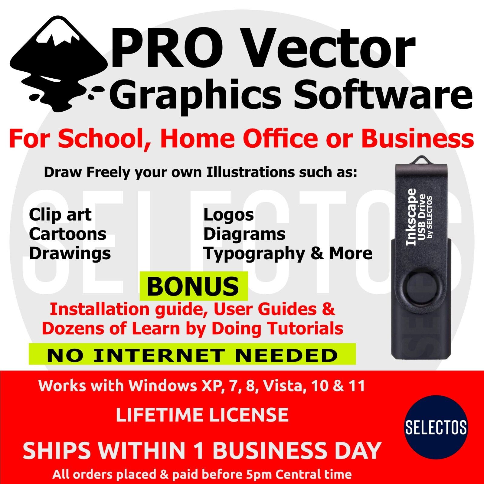 PRO Vector Drawing Graphic Design Illustrator Image Program Editing Software USB