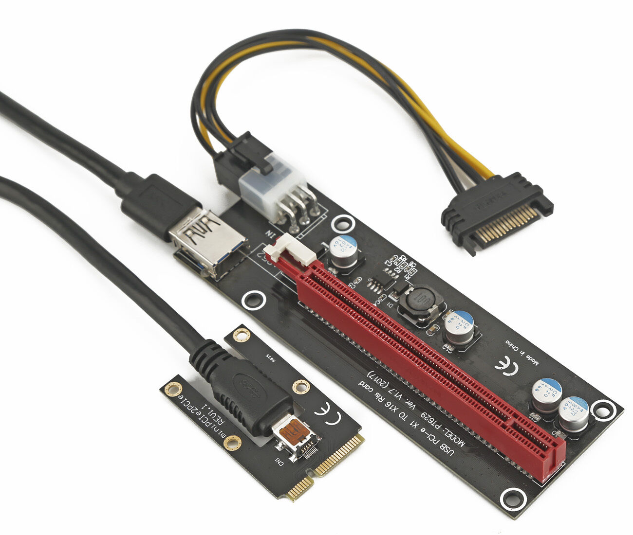 Graphics card plus to laptop | miniPCI e TO X16 PCIe riser Adapter |Via 50cm USB