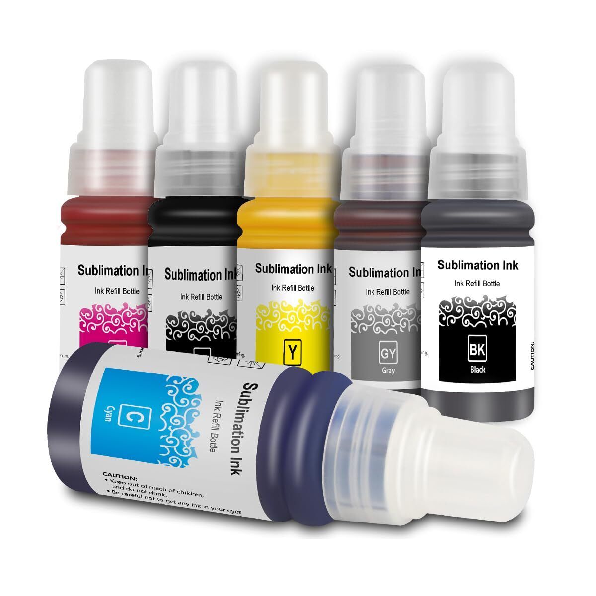 6 Colors Sublimation Ink Refillable T552 Bottles for ET-8550 ET-8500