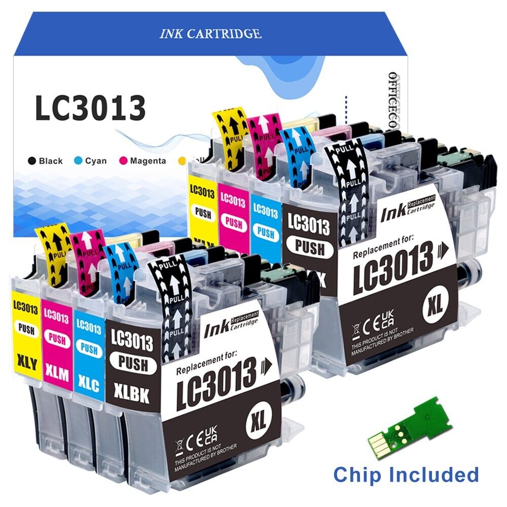 8x LC3013 LC3011 XL Ink replacement for Brother MFC-J491DW J497DW MFC-J895DW