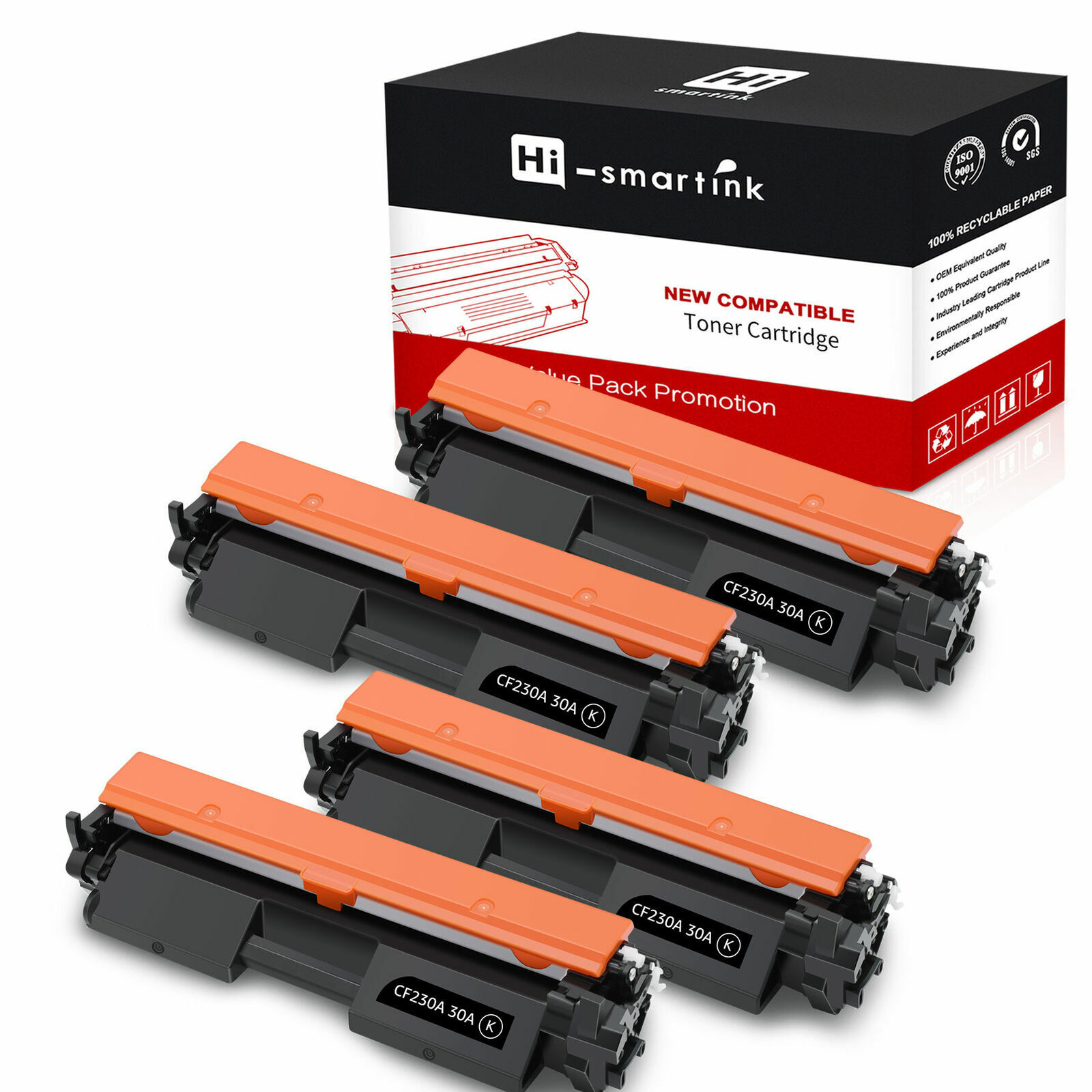 4x CF230A 30A Toner Replacement for HP LaserJet Pro MFP M227fdw M227sdn W/Chip