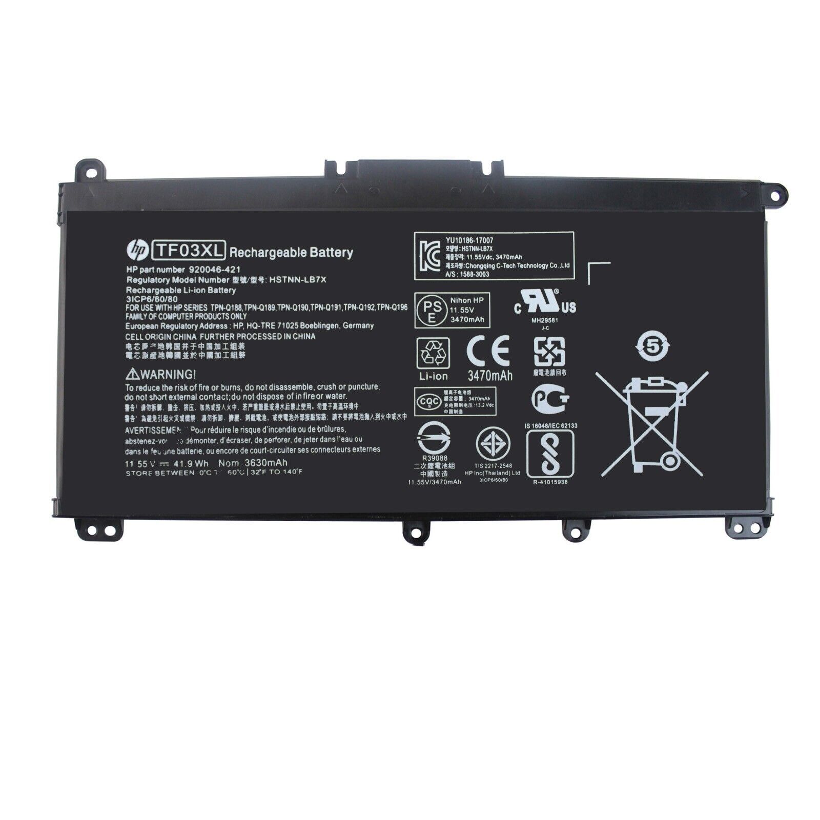 NEW Genuine TF03XL TF03041XL Battery  for HP Pavilion 15-CC 15-CD 14-BK Series