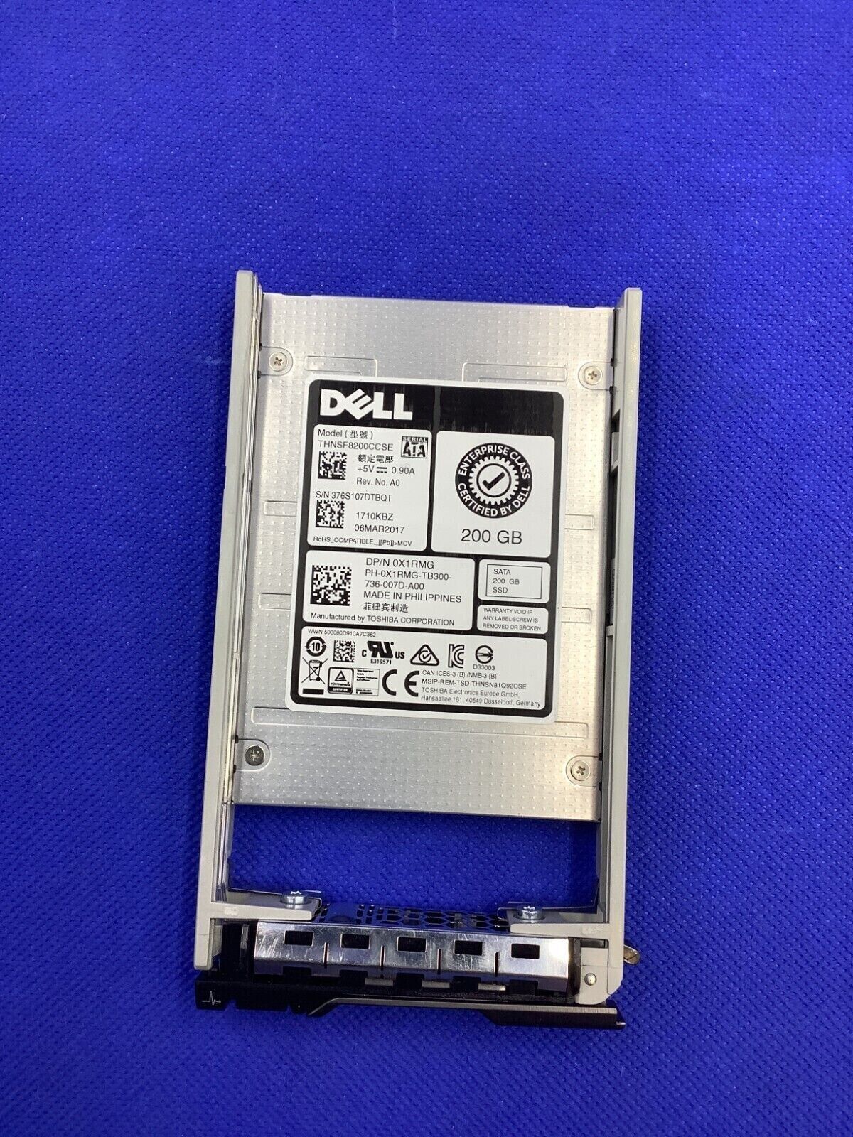  0X1RMG Dell 200GB 6G MLC uSATA MU Mix Use 2.5'' SSD  w/ Tray THNSF8200CCSE X1RM