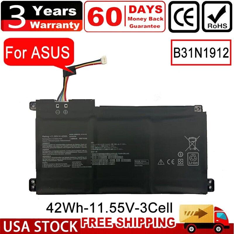 B31N1912 Battery For ASUS VivoBook 14 E410MA L410MA E410KA E510MA E510KA 42Wh US