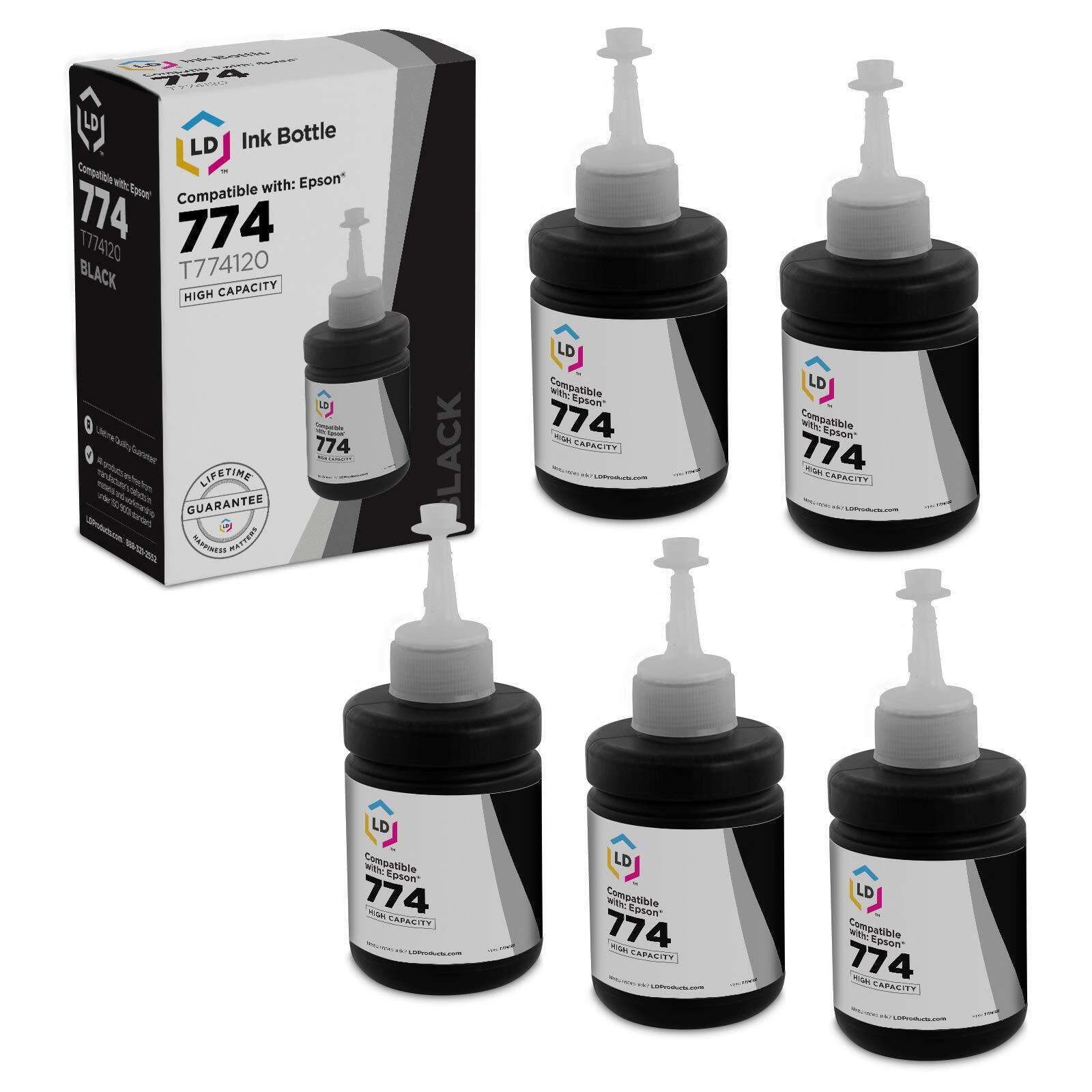 LD Compatible Epson 774 / T774120 Black Ink Set of 5 for ET 3600,4550 & ET 16500