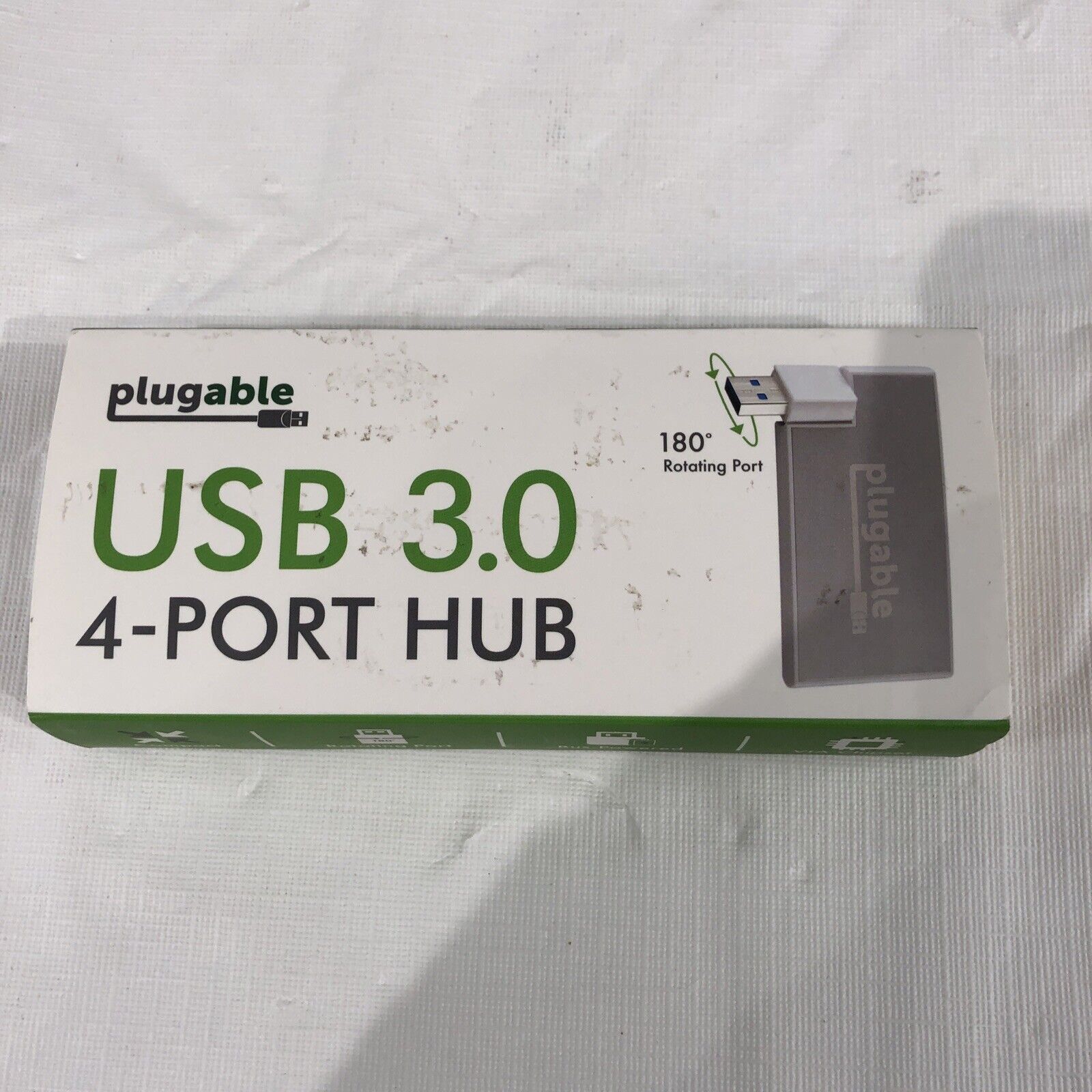 Plugable USB3-HUB4R USB Hub, Rotating 4 Port USB 3.0 Hub, Powered USB Hub