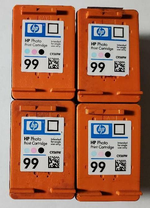 4 Total NEW Genuine OEM Original HP 99 Photo Inkjet Cartridges