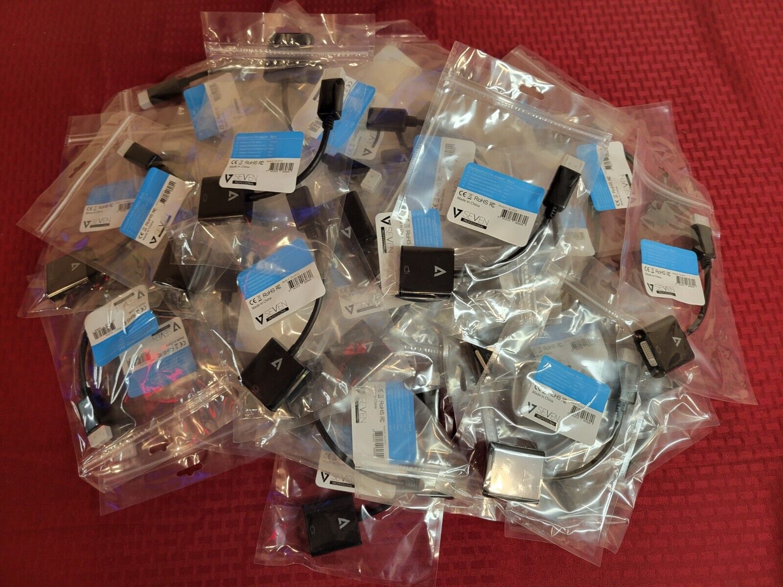 LOT OF 47 NEW SEALED V7 #CBLDPDVI DISPLAYPORT TO DVI ADAPTER CABLES
