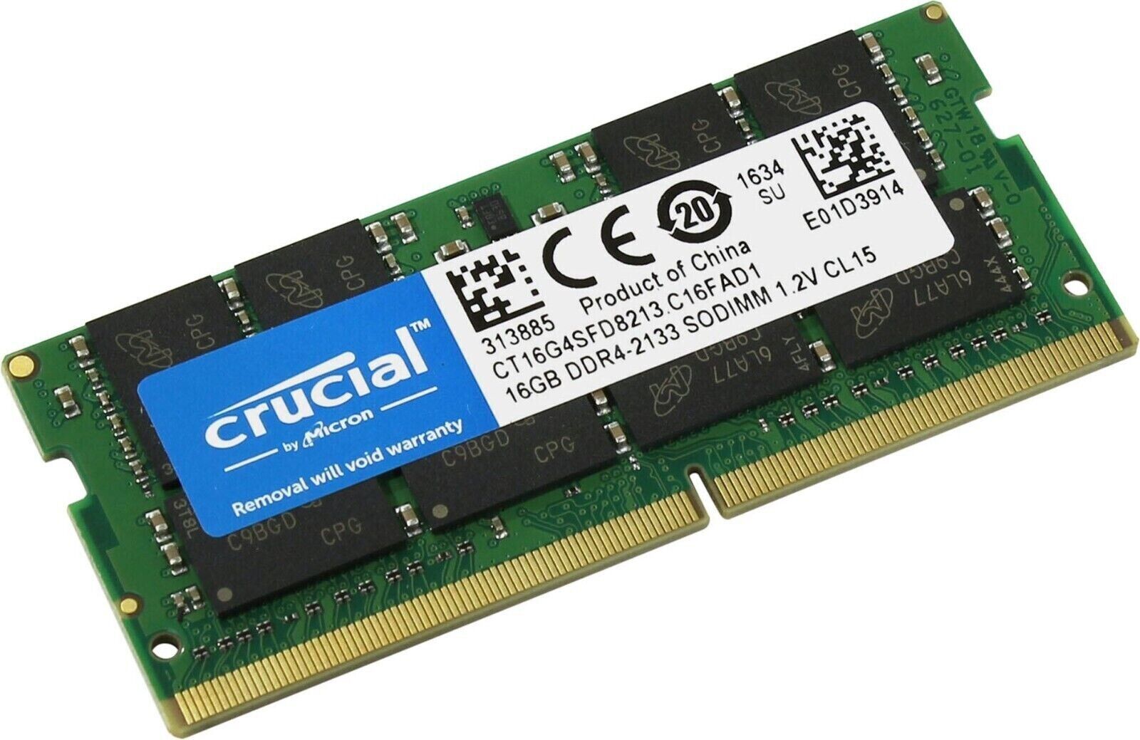 Crucial 16GB Single DDR4-2133 mhz SODIMM 260-Pin Memory (CT16G4SFD8213 C16FAD1)
