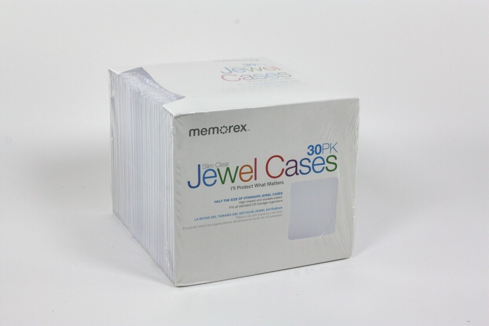 NEW MEMOREX 30 Pack Slim Clear Jewel Cases in Unopened Original Box