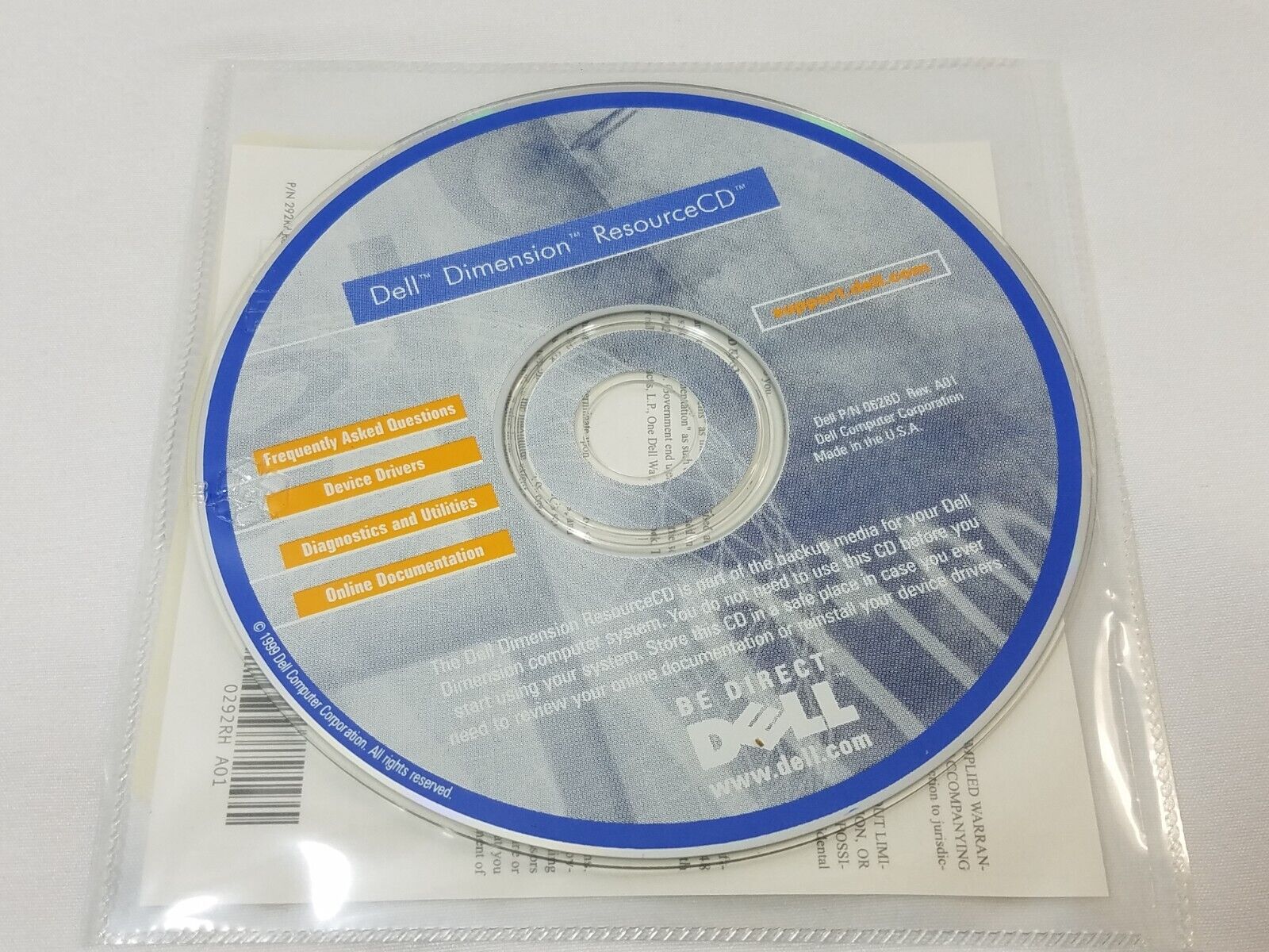 Dell Dimension Resource CD P/N 0628D