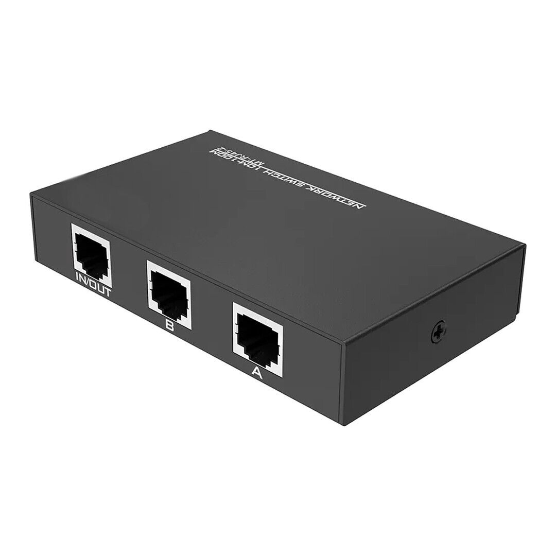 1x2 or 2x1 - 2-Port AB Manual Sharing Network Ethernet RJ45 Switch Selector Box