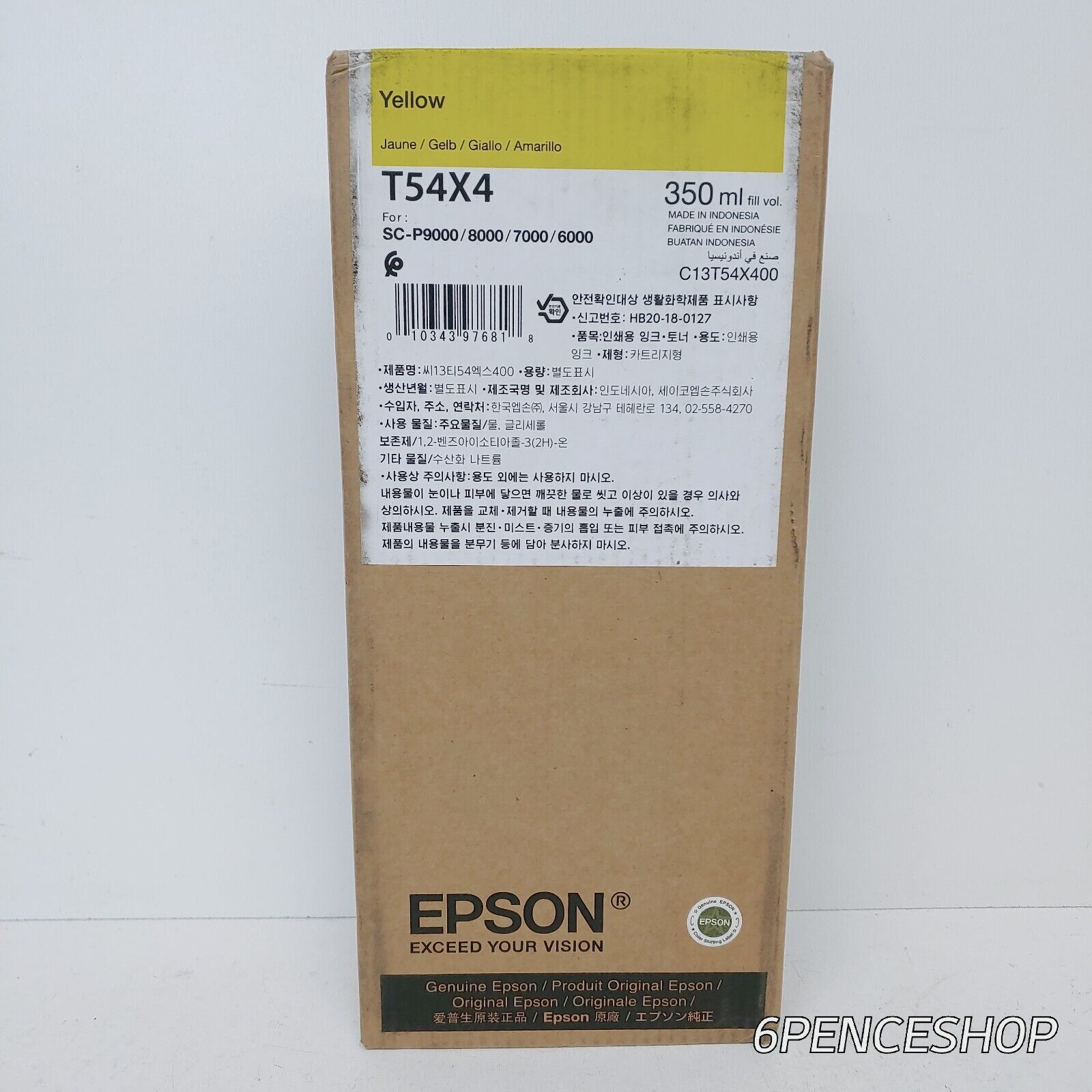 *Imperfect Box* Genuine EPSON T54X4 Yellow Ink 350ml 04/2025