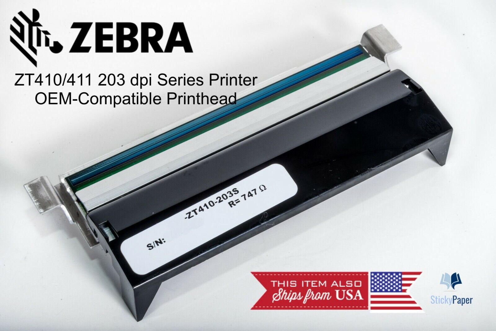 OEM-compatible Zebra printheads for ZT410/ZT411 203 dpi printers (P1058930-009)
