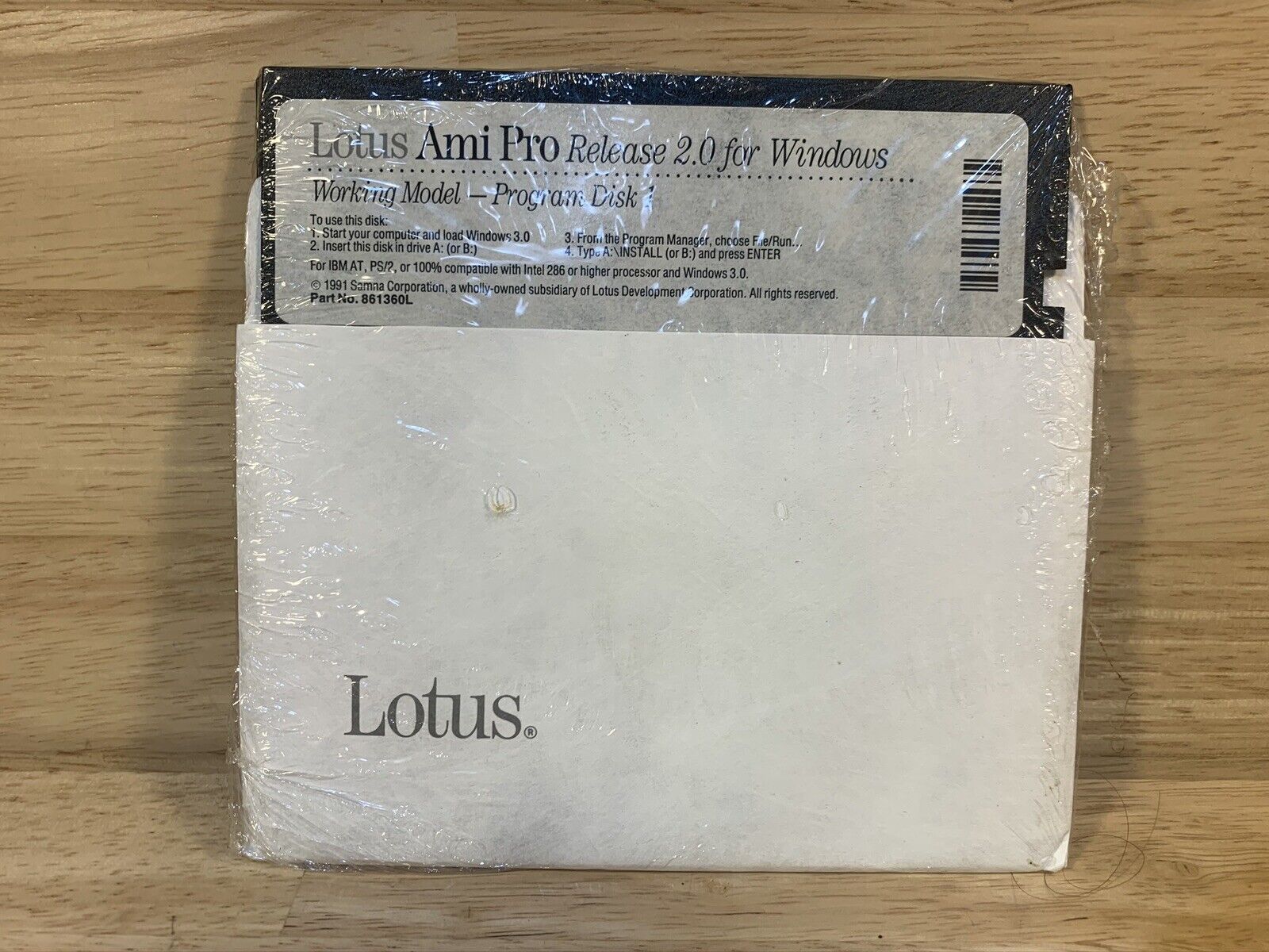 Brand New - Vintage Software - Lotus Ami Pro 2.0 5.25” Floppy Disk