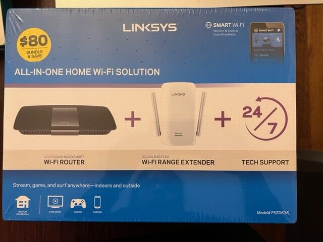 NEW Linksys F5Z0636 All in One Home WiFi Solution AC1750 and AC1200 Extender