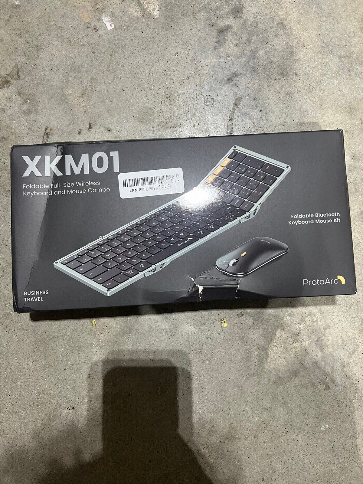 ProtoArc Foldable Keyboard and Mouse, XKM01 Folding Bluetooth Keyboard Mouse