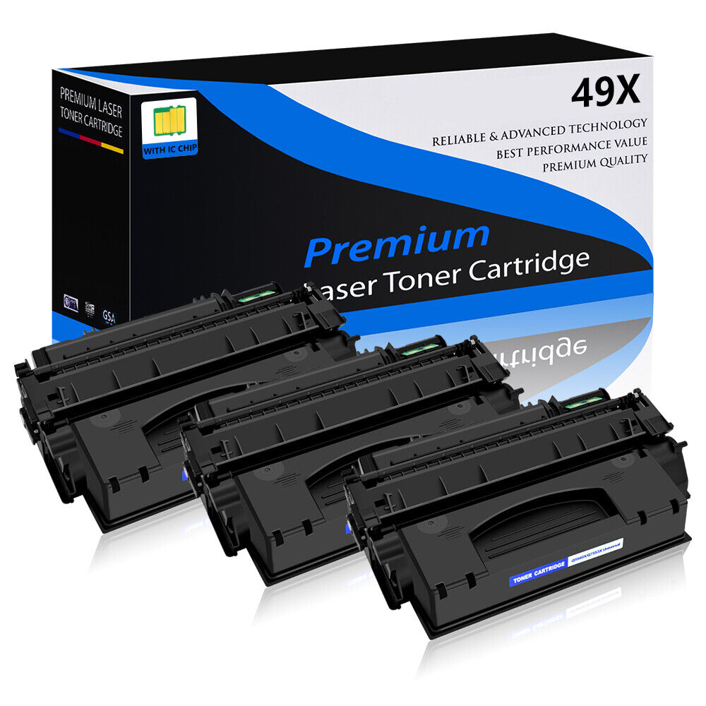 3x Hi-Yield Q5949X 49X Laser Toner Cartridge for HP 1320n 1320nw 1320t Printer