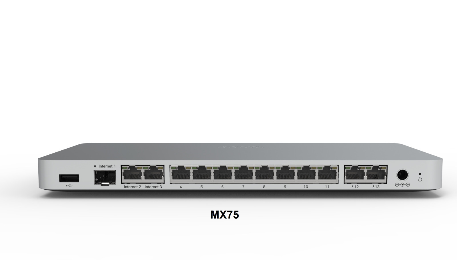 Cisco Meraki MX75 Cloud Managed Firewall, Silver 10x Gigabit Ethernet 1 Gbit/s