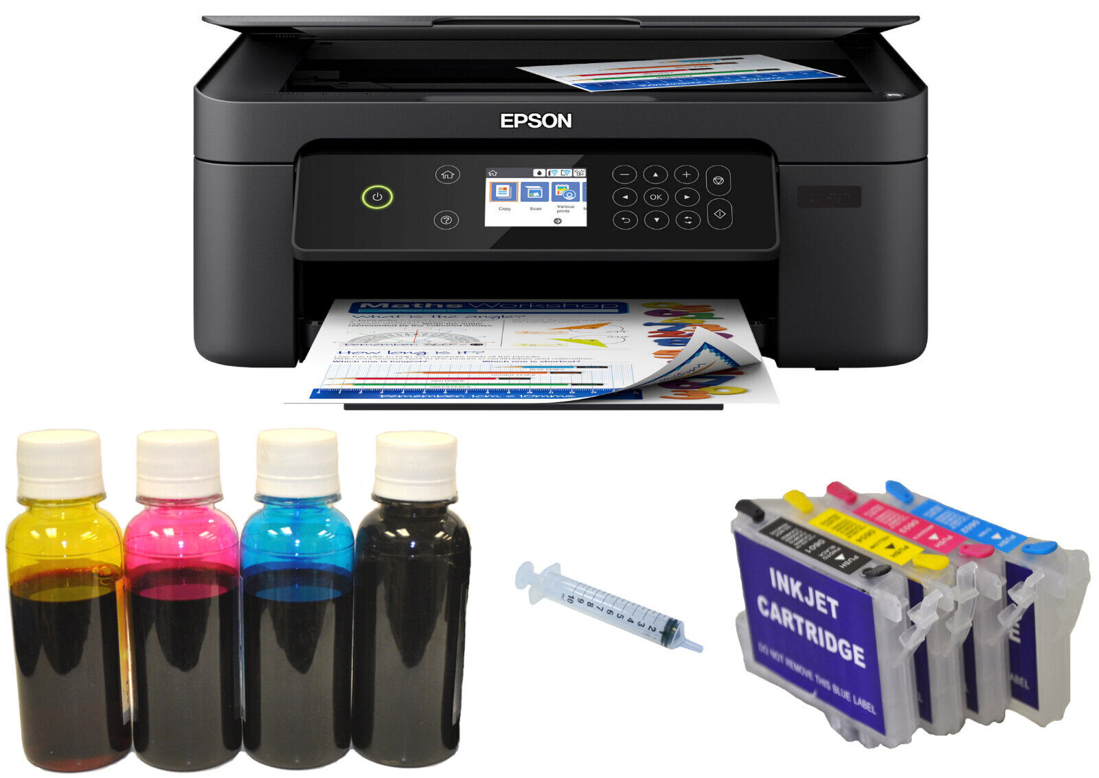 New XP-4100 Printer Wireless 400ml Sublimation Ink Transfer Paper DIY Kit Bundle