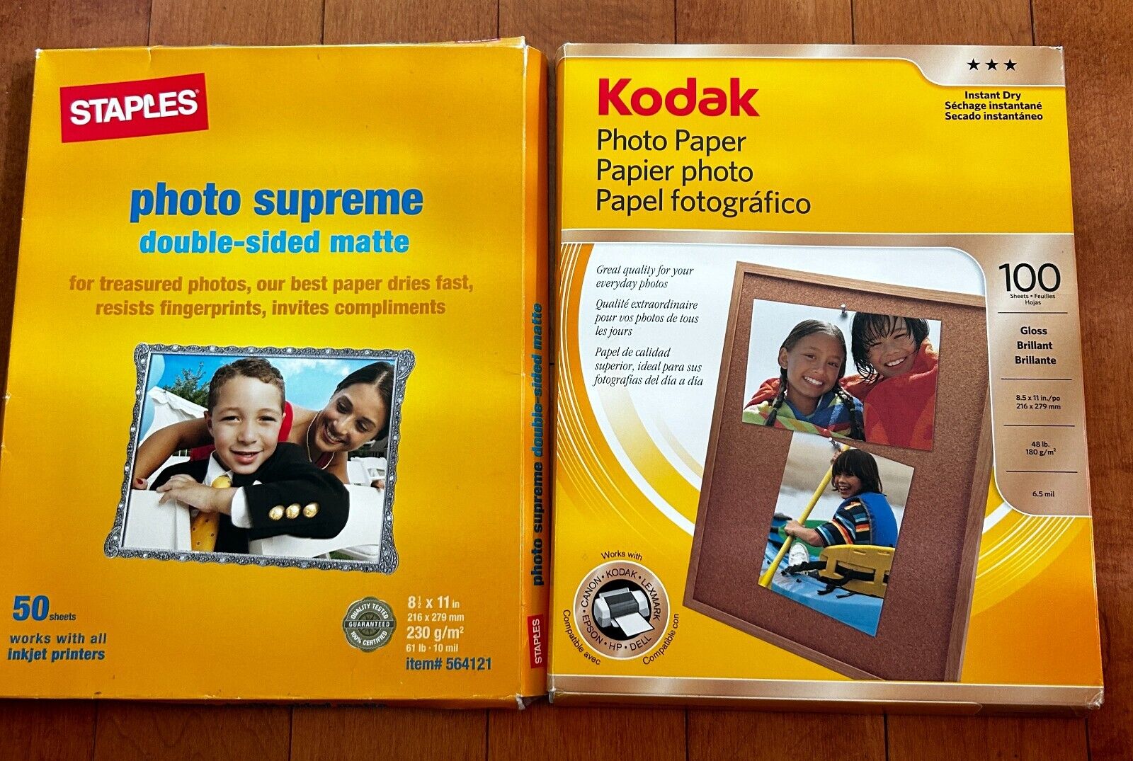 Kodak Ultra Premium Instant Dry Gloss Photo Paper 90 Sheets 8.5 X 11” + extras