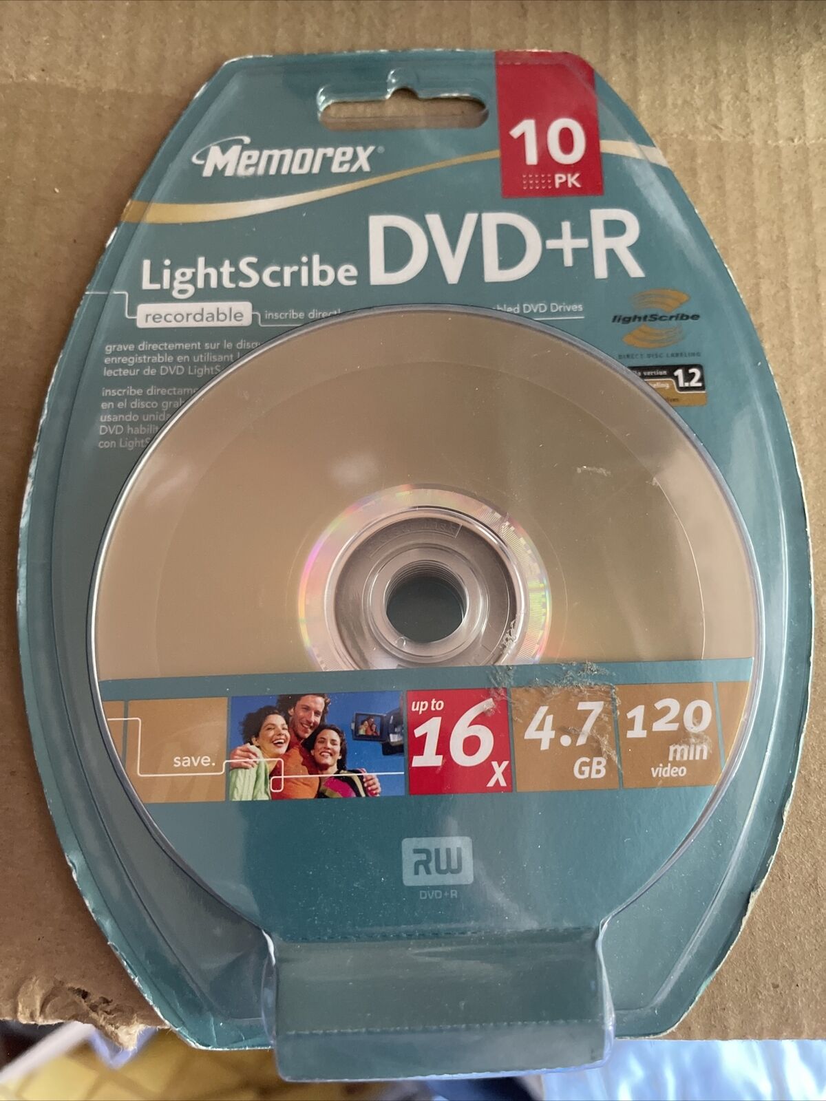 New Memorex 10pk Light Scribe DVD+R 4.7GB 120min (FACTORY SEALED)
