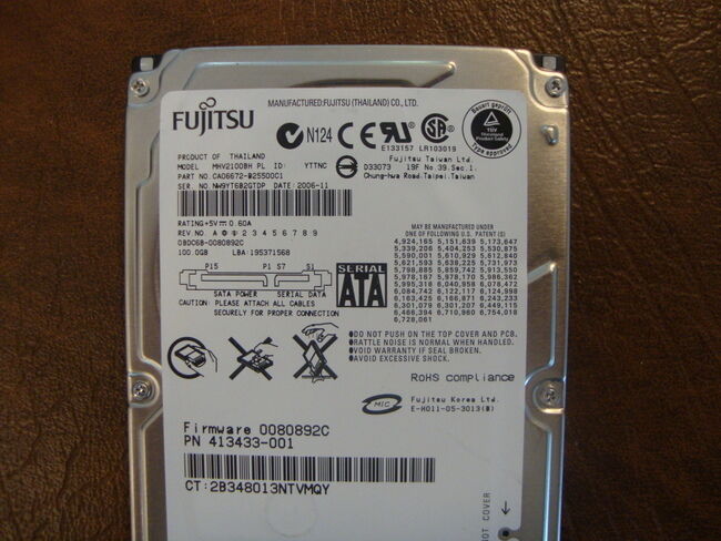 Fujitsu MHV2100BH PL (CA06672-B25500C1) 0080892C 100gb 2.5\