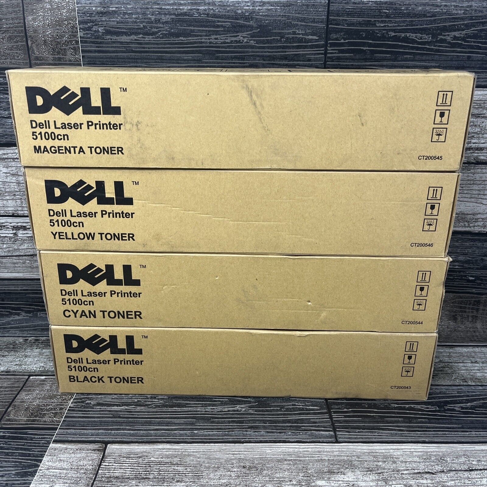 Full Set Dell 5100CN Original OEM Genuine Sealed Toner Cartridges 