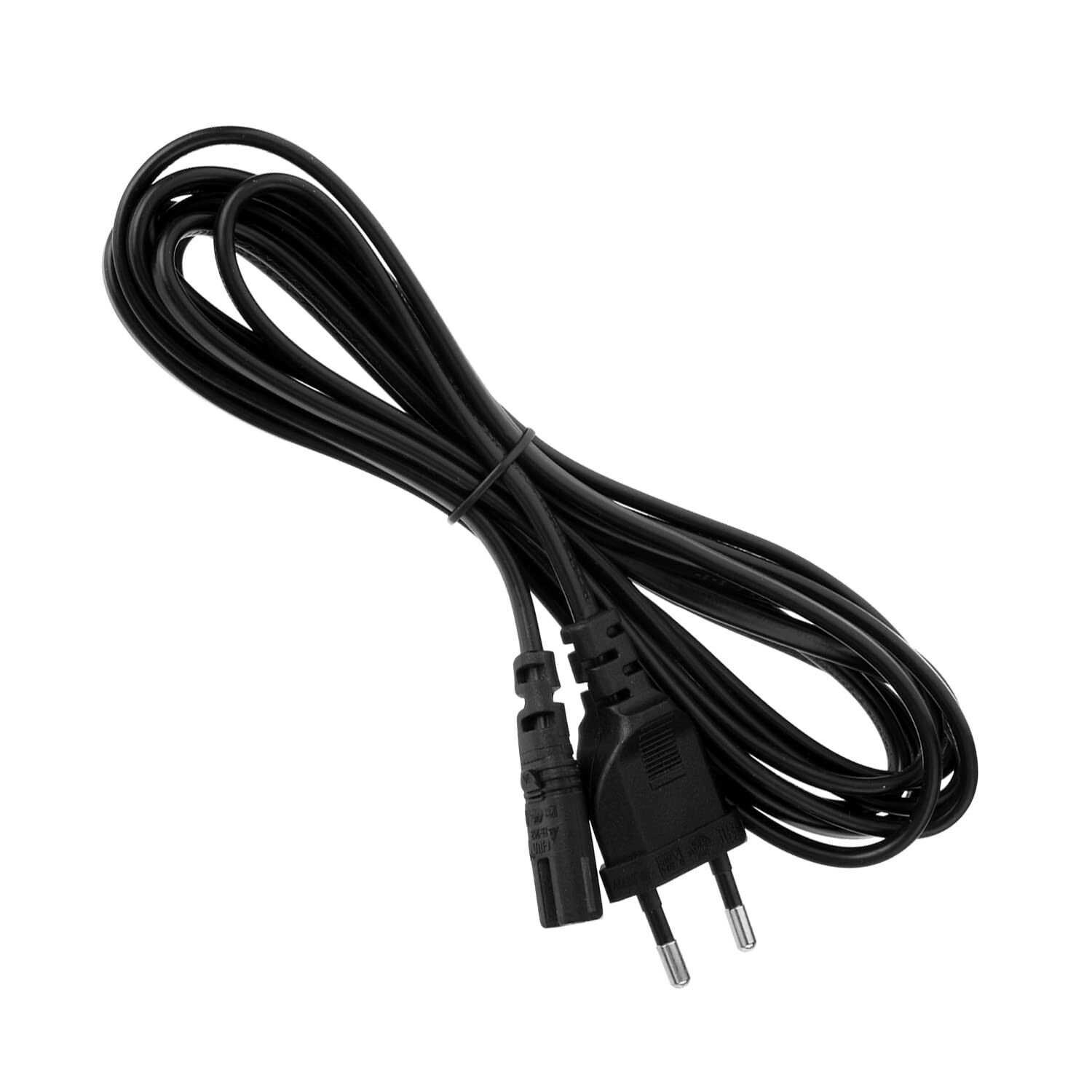 EU Europe C7 6' 2 Prong AC Power Cord Cable Plug for PS3 Slim PS4 Laptop Adapter