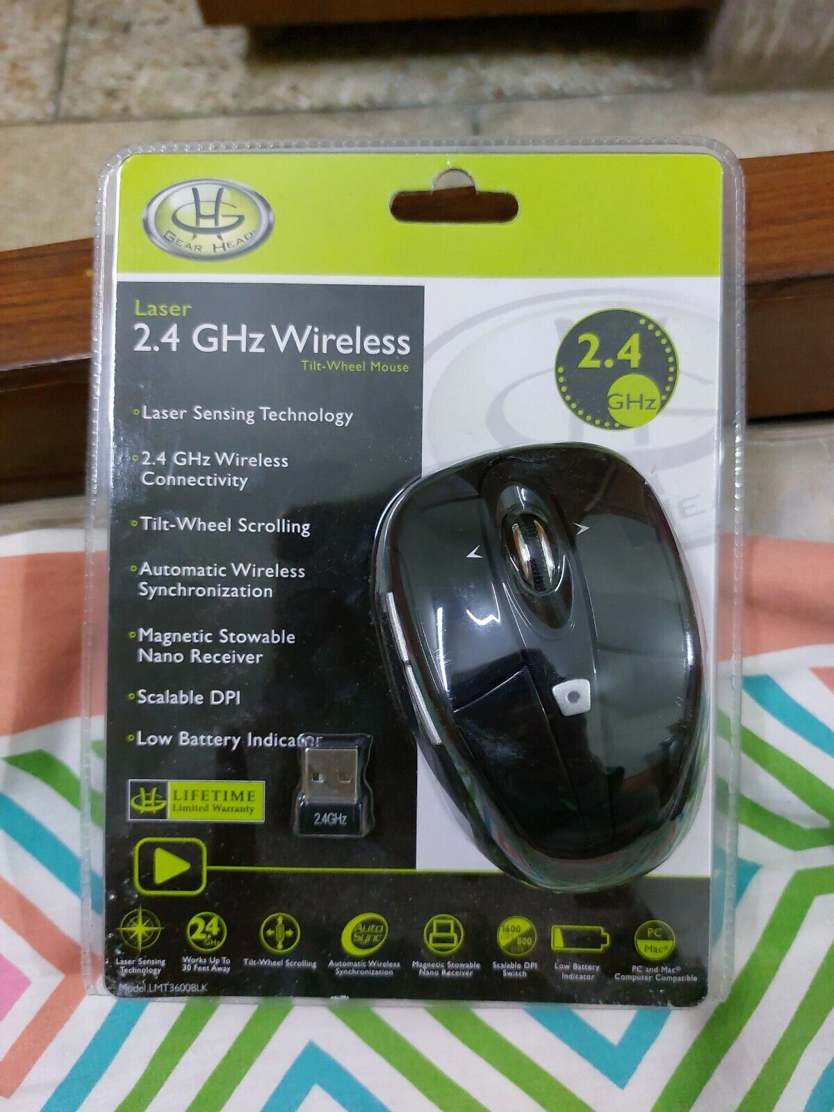 Gear Head Laser 2.4Ghz Tilt Wheel Mouse