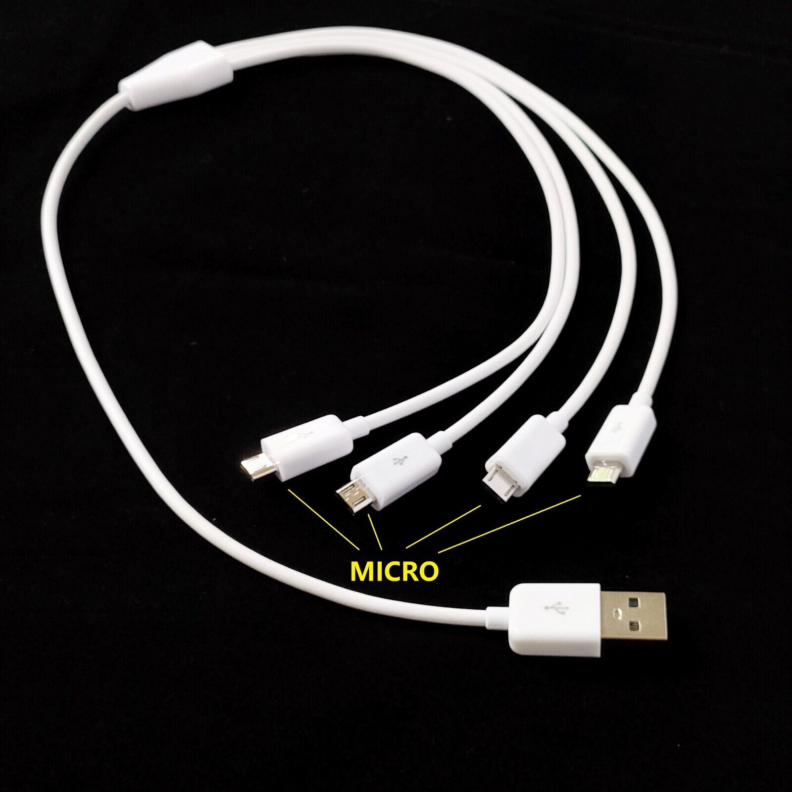 0.5meter USB A 2.0 Male to 4 x Micro USB 5 Pin Male Splitter Charging Cable