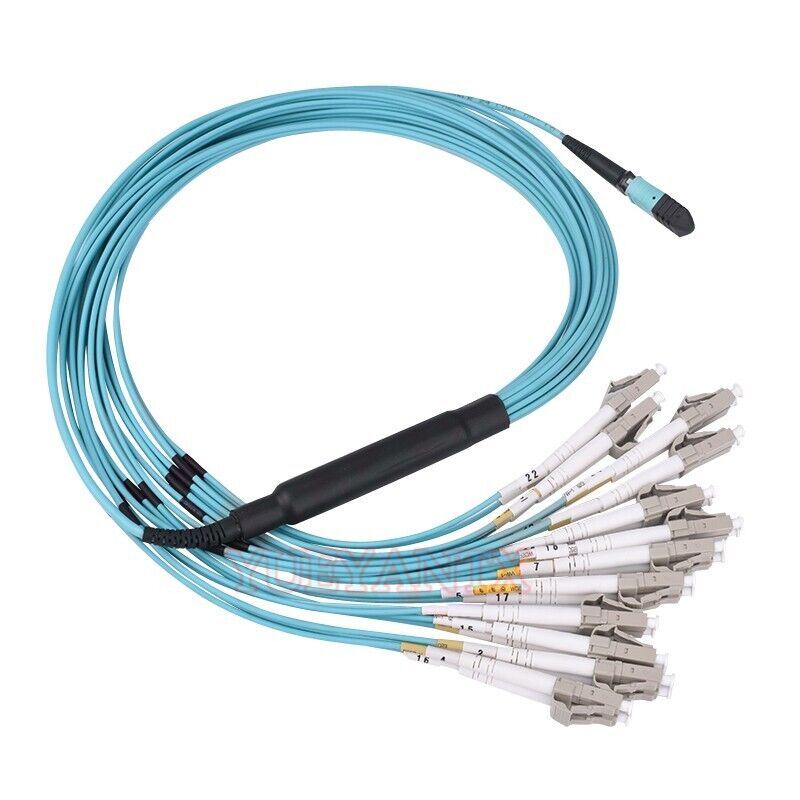 3 Meter MPO/MTP to 24XLC Type B Breakout Fiber Optic Cable OM3 40GbE Patch Cord