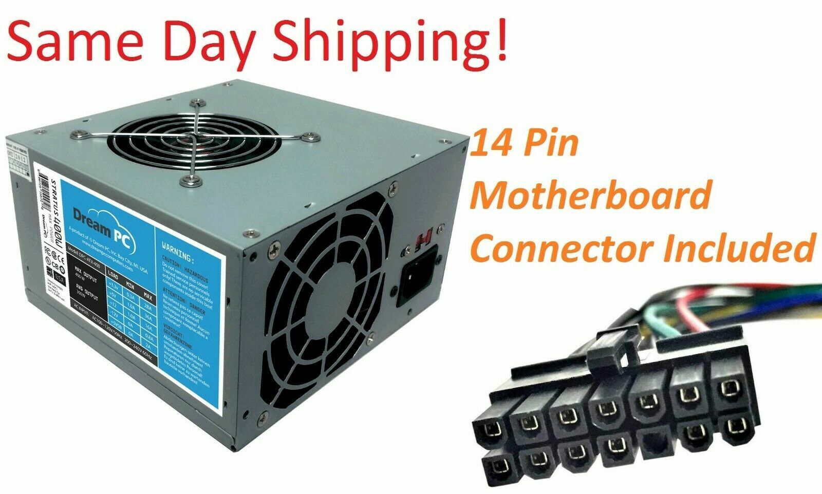 New PC Computer Power Supply Upgrade For Lenovo TS140 ThinkServer 14 pin Connect