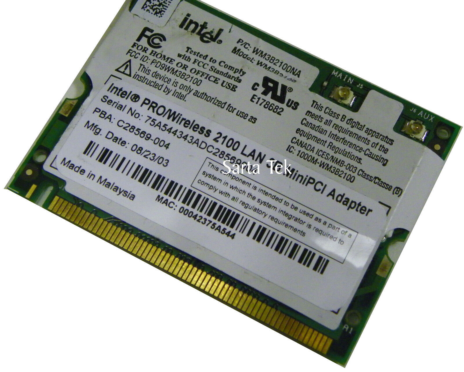 Original Intel Pro Wireless 2100 802.11b Mini PCI WM3B2100