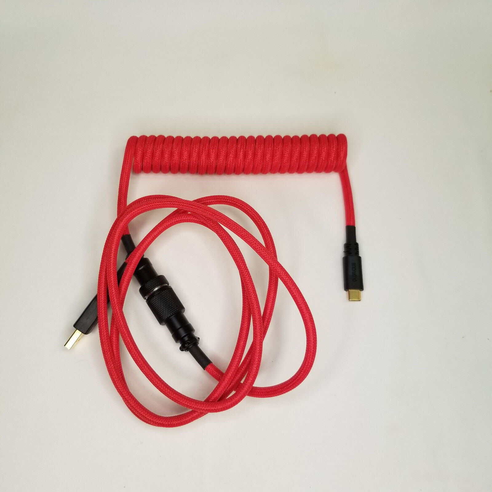 Glorious Coiled USB-C Artisan Braided Cable for Mechanical Gaming Keyboard (Red)